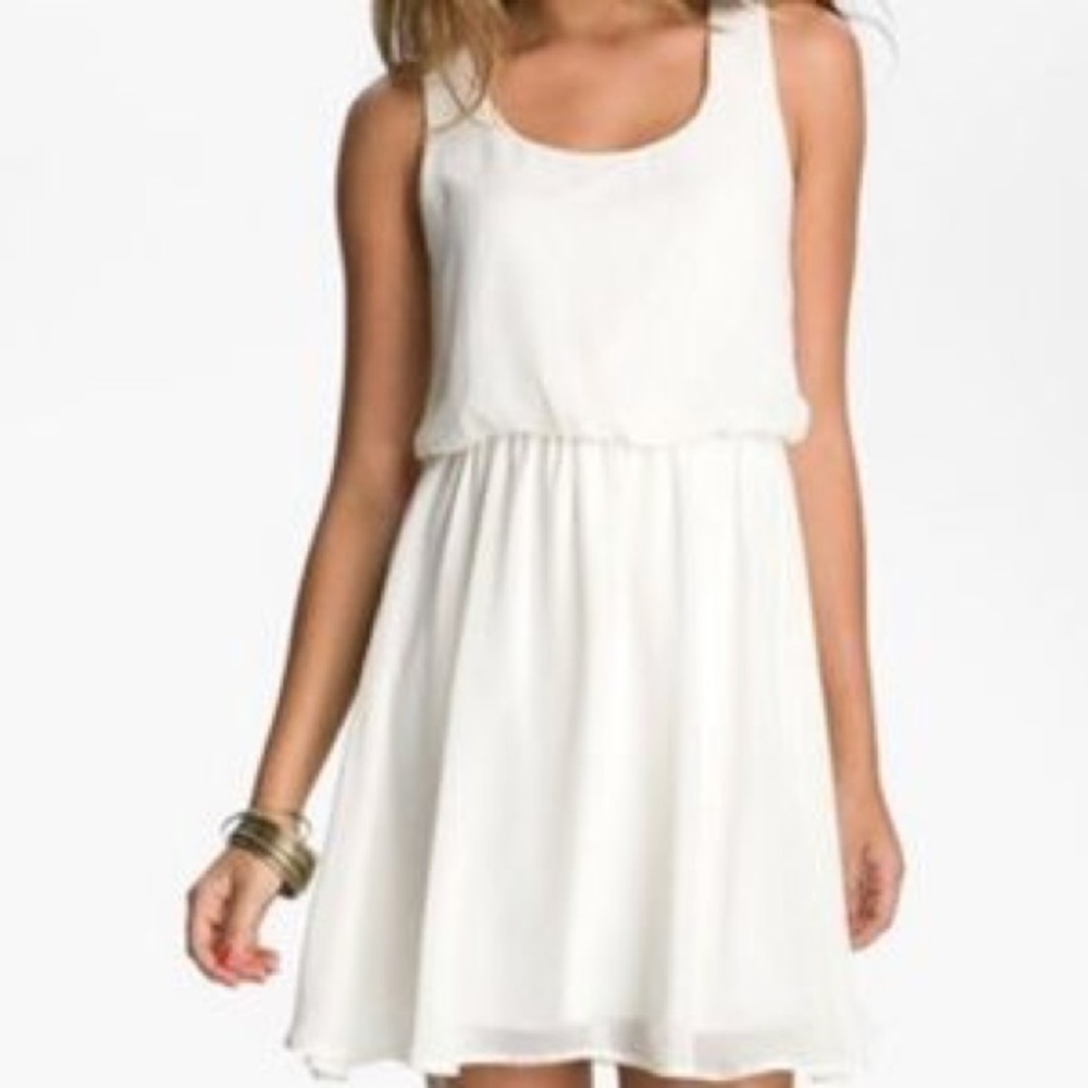 Nordstrom lush cream chiffon dress, small